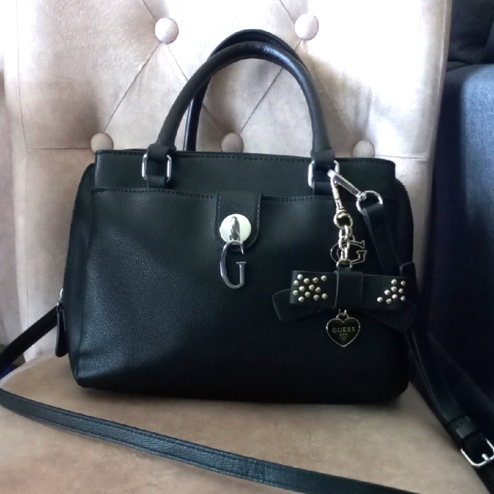Guess - Black Satchel w/ Bow Charm